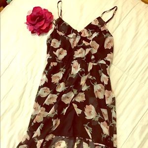 Hi low romantic adjustable spaghetti straps dress